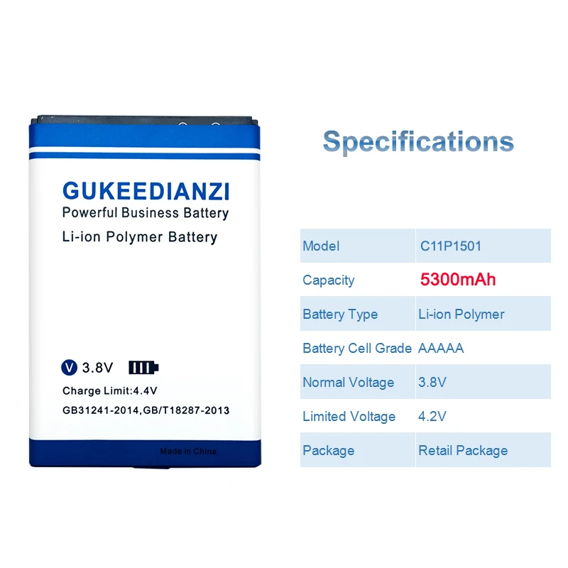 Аккумулятор GUKEEDIANZI C11P1501 5300 мАч для телефона Asus ZenFone 2 Laser ZE550KL ZE601KL ZE551KL Сменный