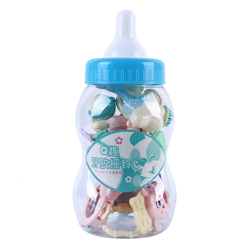 big feeder 12pcs per Infant Rattle Animal Baby TeethersToys Children 0-12 Months Baby Toys Oral Care Teething Development Baby Rattles Hand Bell - Цвет: big feeder 12pcs per