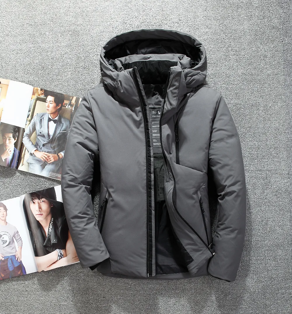

Mens Hooded Duck Jacket Man Thick Winter Down Coats Male Fashion High Quality Overcoats Keep Warm Parkas Outerwear JK-633