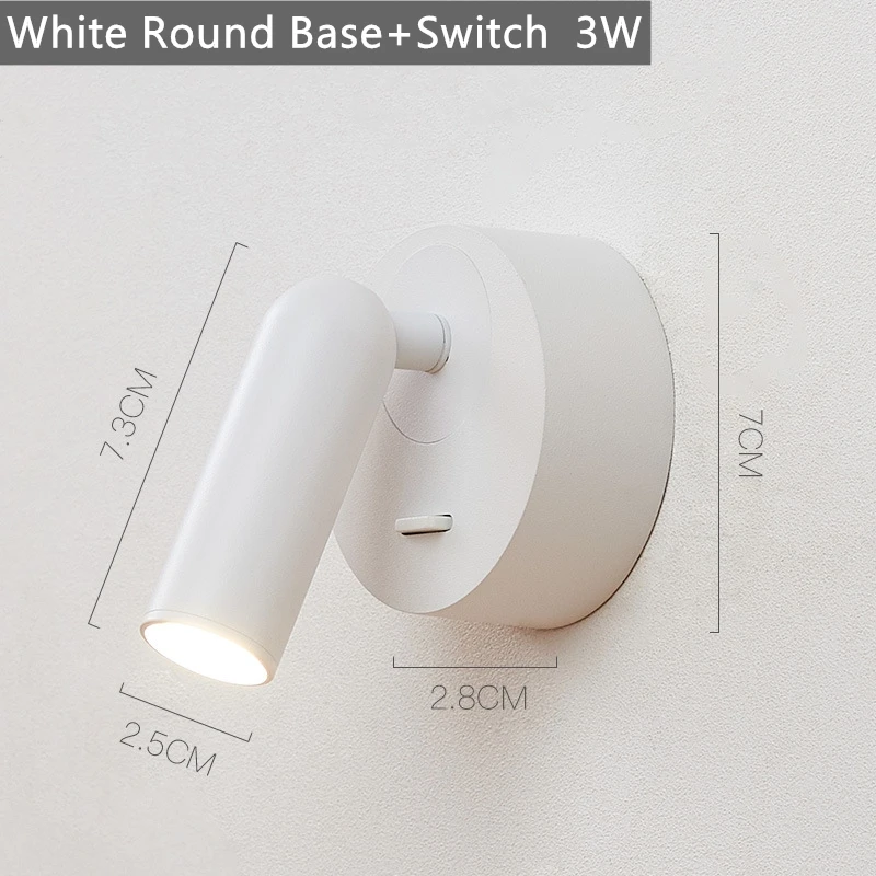Modern LED Reading Wall Lamp With Switch Indoor 350º Rotation 3W Bedside Sconce Bedroom Book Study Home Decor Wall Mounted Light outside wall lights Wall Lamps