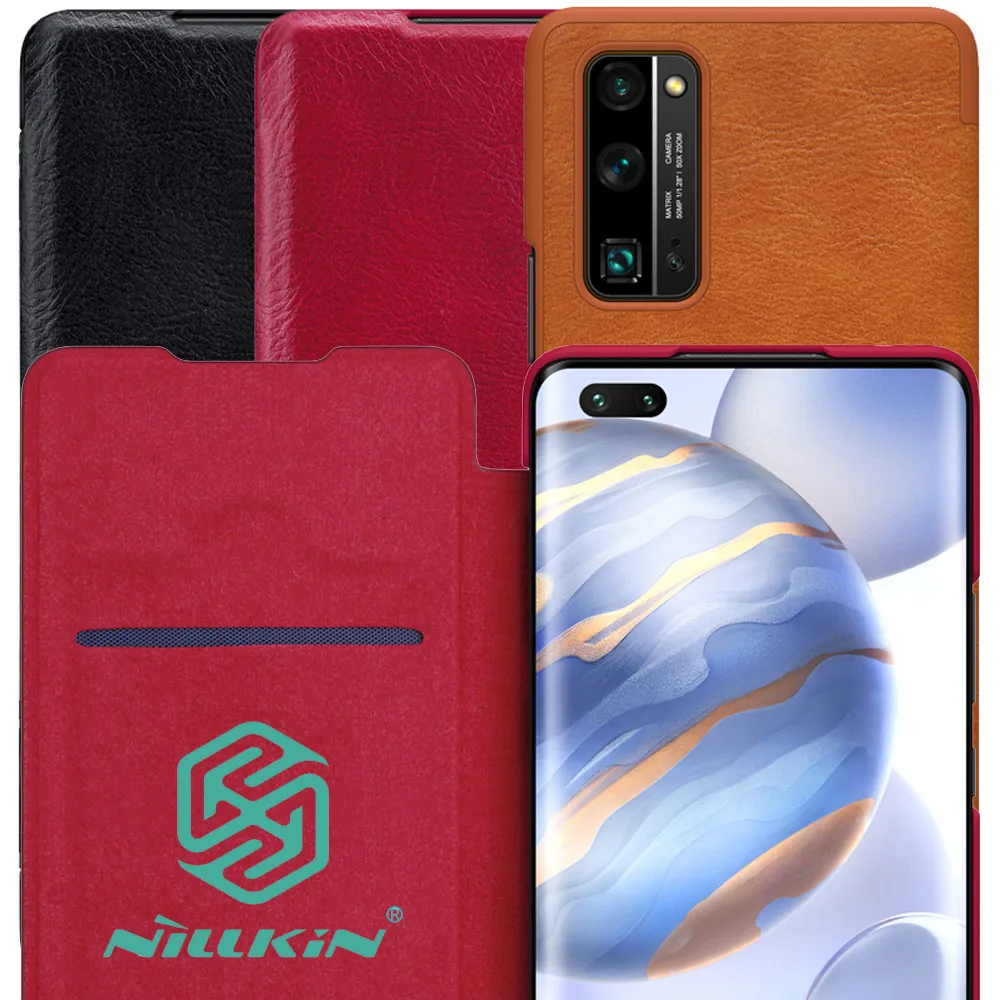Кожаный чехол книжка Nillkin Qin для Huawei Honor 30 Pro + Plus|Бамперы| |