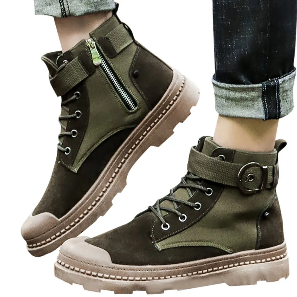 Fashion Winter Men Boots Ankle Boots Lace Up Outdoors Men's Basic Boot Work Low-heeled Lace Up Premium Shoes Work Boots