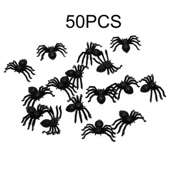 

New 20/50 pcs/set Funny Gadgets Simulation Spider Toy Lifelike Scary Red Eyes Joking Novelty Trick Fake Bugs Halloween Props