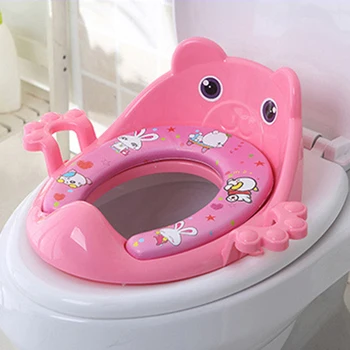 

Cartoon Baby Toilet Potty Seat Cushion Classic Colors and Simple Durable Design with Armrest Children Toilet Training Pad