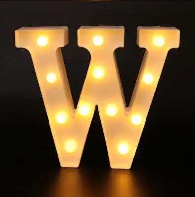 thumbnail image 1 of Letras decorativas Letra del alfabeto Luces LED Lámpara luminosa con números Decoración Luz de noche a batería Fiesta Decoración del dormitorio del bebé, 1 of 5