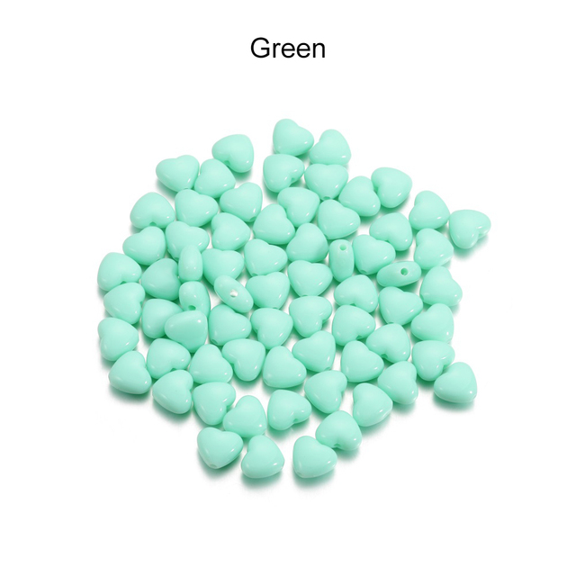 Candy Color Acrylic Heart Shape Bead Plastic Pastel Spacer For DIY Jewelry Craft Making Necklace Bracelet Accessories