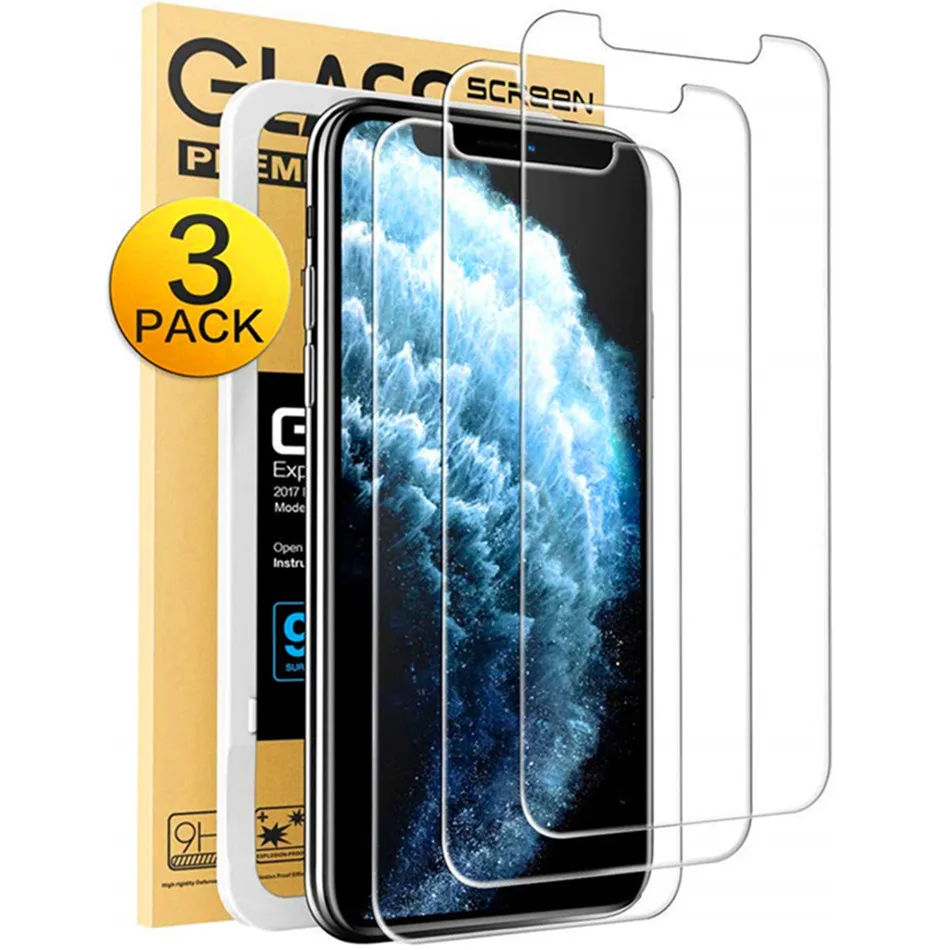 3 шт. в упаковке, закаленное стекло для iPhone 11 Pro/iPhone X/iPhone XS, Защита экрана для всех, 5,8 дюймов, новинка, закаленное стекло для экрана iPhone