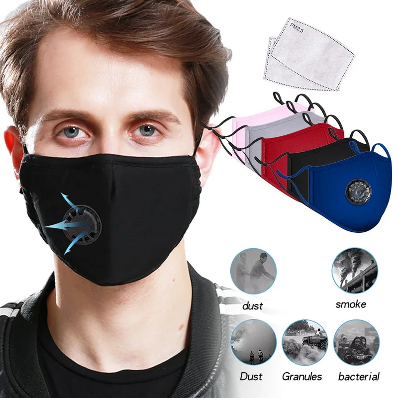 

Mouth Mask Washable Reusable /Anti Pollution PM2.5 Anti-Dust Respirator Masks Cotton Unisex Mouth Muffle For Allergy/Asthma