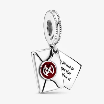 

New Real 925 Sterling Silver Hogwarts Acceptance Letter Dangle Charm Fit pandora Bracelet Necklace Pendant DIY Jewelry