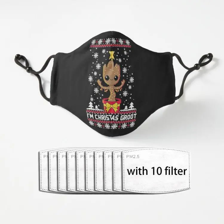 Christmas ugly sweater T Shirt Adult Mask Dust Reusable Polyester Face Mouth | Аксессуары для одежды