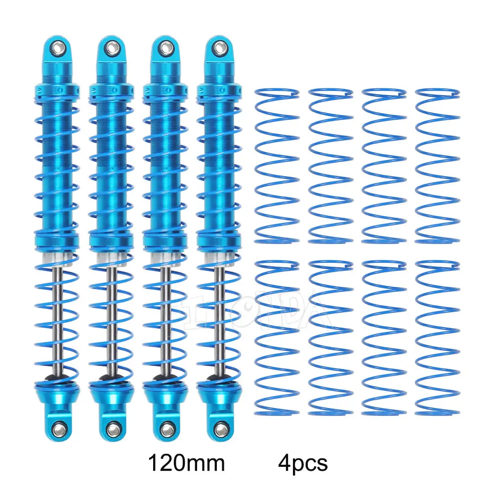 Регулируемый масляный амортизатор 70 мм 80 мм 90 мм 100 мм 110 мм 120 мм металлический гидравлический демпфер для 1/10 RC Гусеничный TRX4 D90 SCX10 CC01 - Цвет: 120mm 4pcs