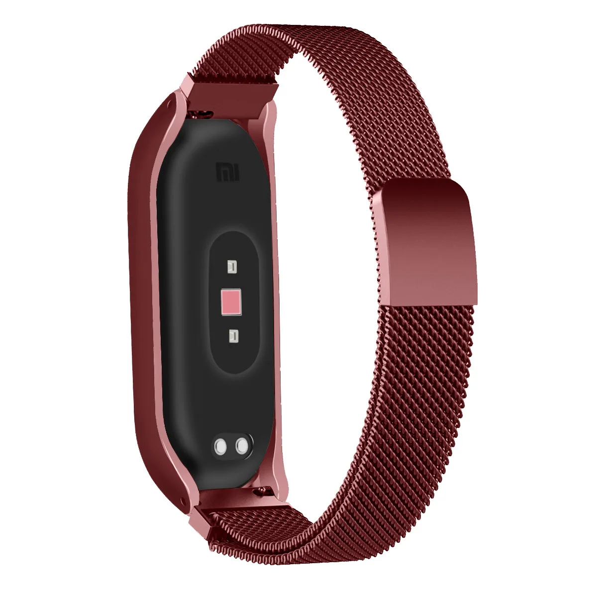 Wine red Сказочные Смарт-часы, браслет на запястье для Xiaomi mi, ремешок 3 pulseira, металлический нержавеющий ремешок для Xiaomi mi, браслет 4 correa mi band 3 4 - Цвет: Wine red