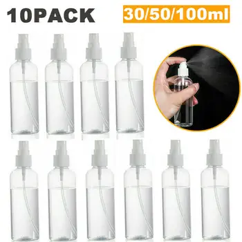 

1/10Pcs Refillable Clear Plastic Perfume Atomizer Empty Small Spray Bottles 10Ml