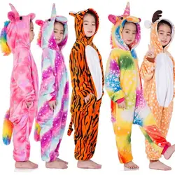 Новая стильная детская цельная Пижама с изображением Льва, лисы, тяньмы зимние фланелевые пижамы с рисунками для родителей и детей