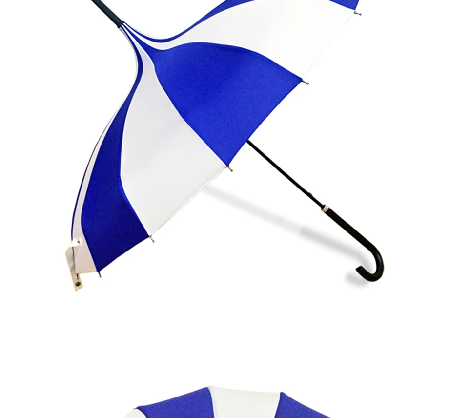 Черно-белый полосатый зонтик с длинной ручкой Женская классика зонт в форме пагоды Свадебный зонт солнцезащитная, ветронепроницаемая дождь Umbrell