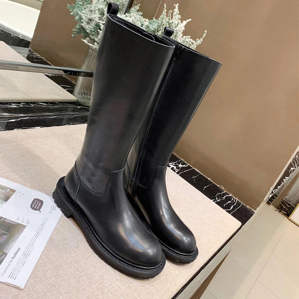 

SONFRNCH 2019 Autumn New Kind of Women's Boots, Real Leather Knight Boots