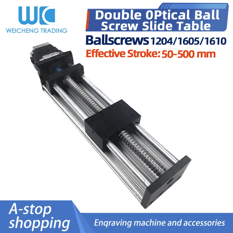 GGP ความยาว 50 มม.-500 มม.จังหวะที่มีประสิทธิภาพ CNC Linear ท่องเที่ยว STAGE Rail Motion สไลด์ตารางสกรู Actuator โมดูล 3D เครื่องพิมพ์ XYZ 1