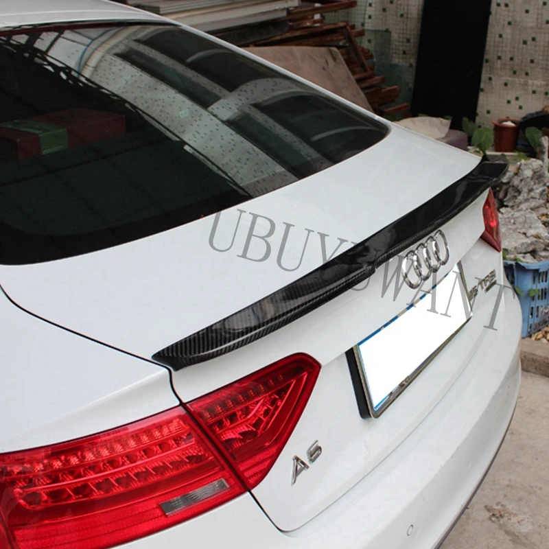 Для Audi A5 4 двери 2009 2010 2011 2012 2013 углеродного волокна V Стиль внешний задний багажник спойлер автомобиля хвост загрузки крыло украшения