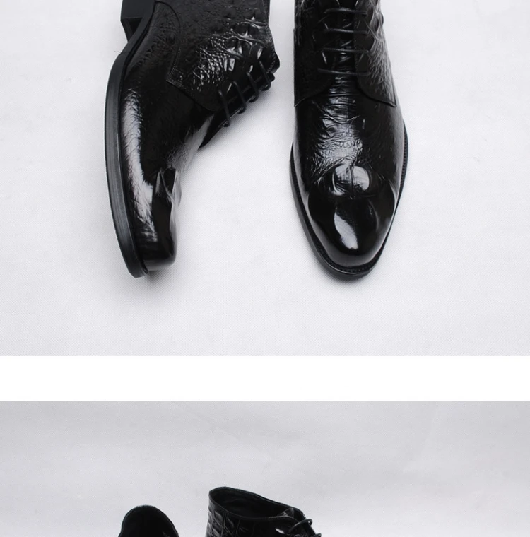 Осенне-зимняя модная Новая мужская кожаная обувь из крокодиловой кожи Повседневная мужская кожаная обувь с острым носком в британском стиле мужские защитные ботинки