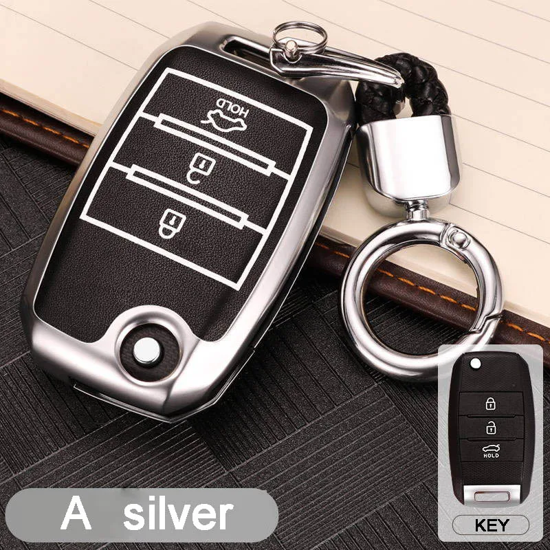 A Silver Цинковый сплав+ светящийся автомобильный чехол для дистанционного ключа для Kia Rio Sportage Ceed Optima Sorento Cerato K3 K4 K5 Picanto Ac - Название цвета: A Silver