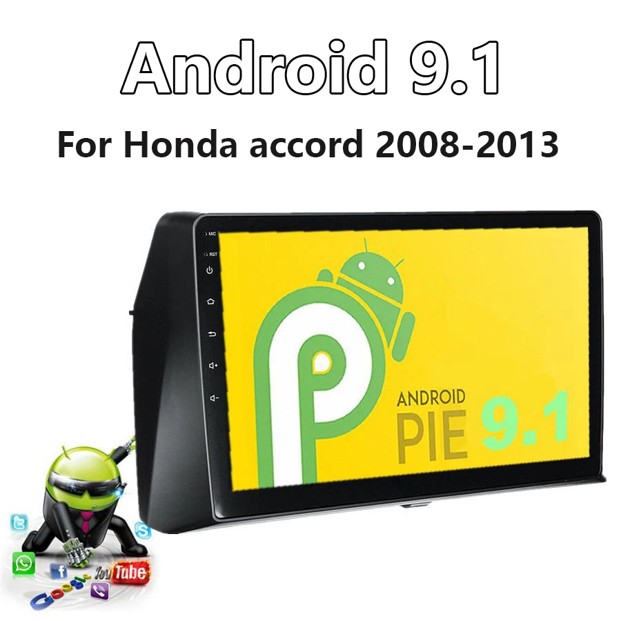 10,1 "2Din Android 9,1 Автомагнитола gps Navi мультимедийный автомобильный без dvd-плеера для 2008 2009 2010 2011 2012 2013 Honda accord