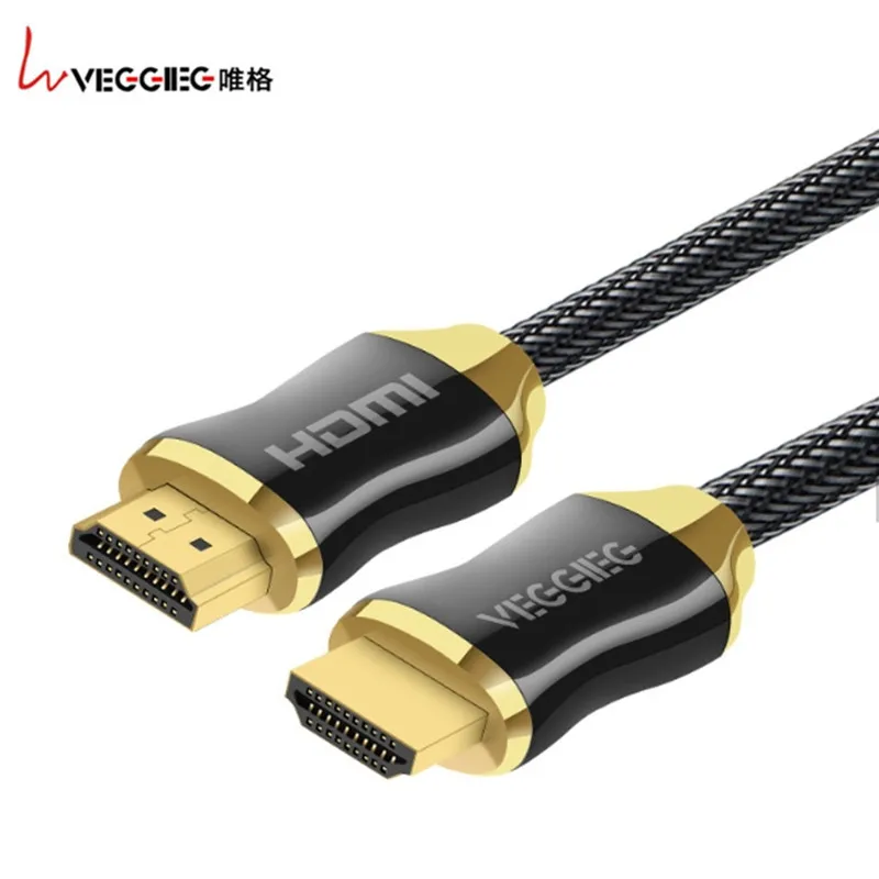 Veggieg 4K HDMI кабель с крючок из цинкового сплава и Позолоченный разъем HDMI 2,0 кабель
