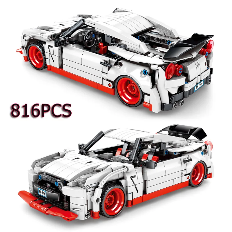 816 шт. новый создатель развивающая техника креатив Moc Nissan GTR скоростной гоночный