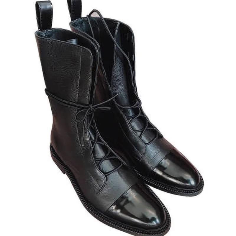 

Handsome Boots Women's 2020 Summer New British Style Mid-Tube Locomotive Boots Versatile Thin Strapped Pointed Short Boot