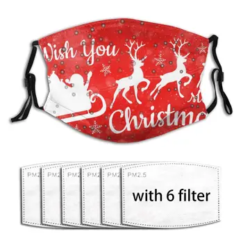 

Christmas Red Print Mask Mouth Face Mask Anti Dust Mask with Replaceable Filter