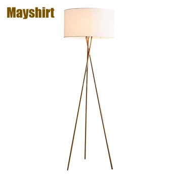 

Modern Metal Tripod Floor Lamp Fabric Lampshade Standing Lamps for Bedroom Living Room Dinning Room Office Stand Light Fixtures