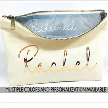 Спасибо, подарок, косметички, будете ли вы мной, персонализировать золотой шрифт, сумка подружки невесты, свадебные, на заказ, подарки на день рождения, сумка для макияжа невесты