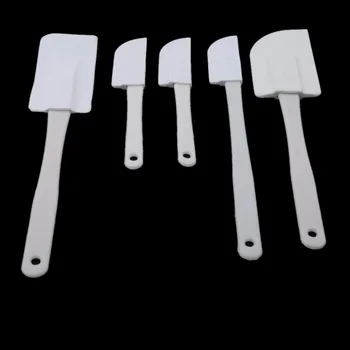 

White Large and Small Silicone Scraper Baking Tools Make Cake Cream Spatula Peeler Blade Stirring Scraper Features Cream Scraper