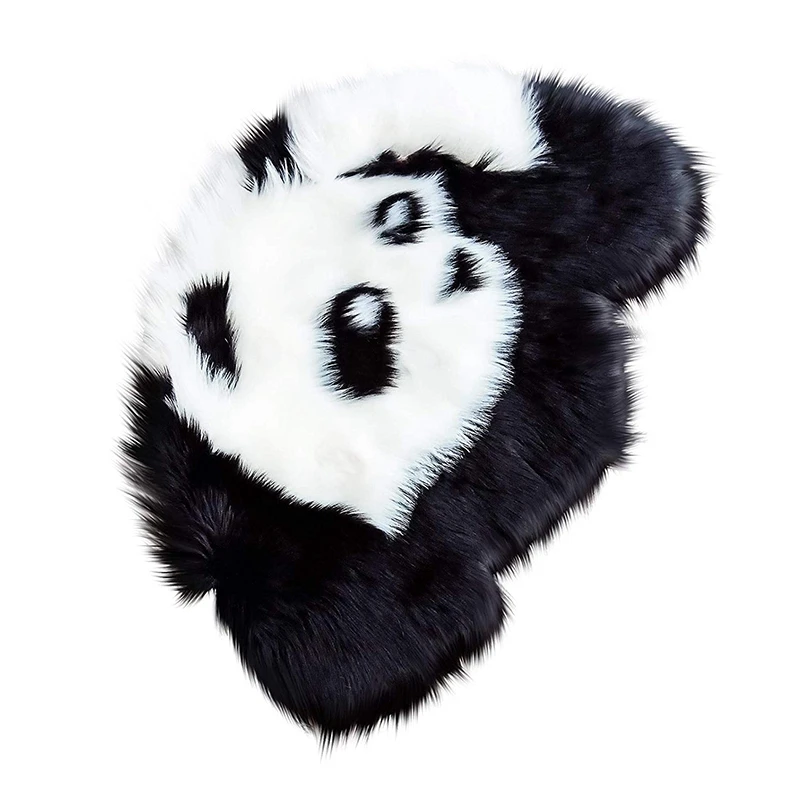 Panda Rug Artificial Sheepskin Hairy Carpet for Living Room Sheep Fur Plain Fluffy Area Rugs Washable Bedroom Faux Baby Play Mat