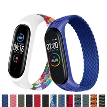 

Bracelet for Mi band 6 5 Strap Nylon Braided Solo Loop pulseira bracelet Miband4 Miband5 Wristband for xiaomi Mi band 4 3 strap