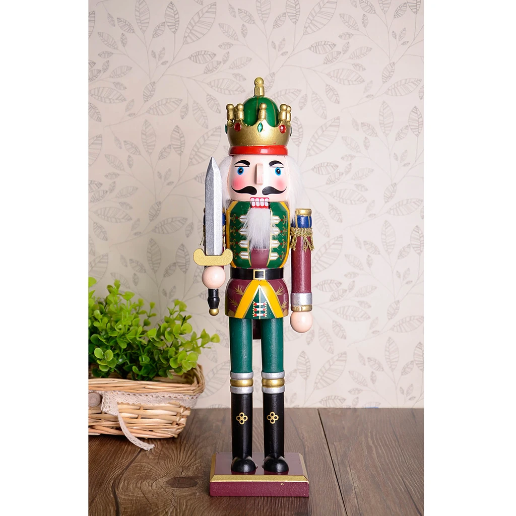 3Pcs/Lot 30cm Wooden Nutcracker Figurine Christmas Ornaments Decoration Dolls Colorful Hand Painted Vintage Design Desk Decor