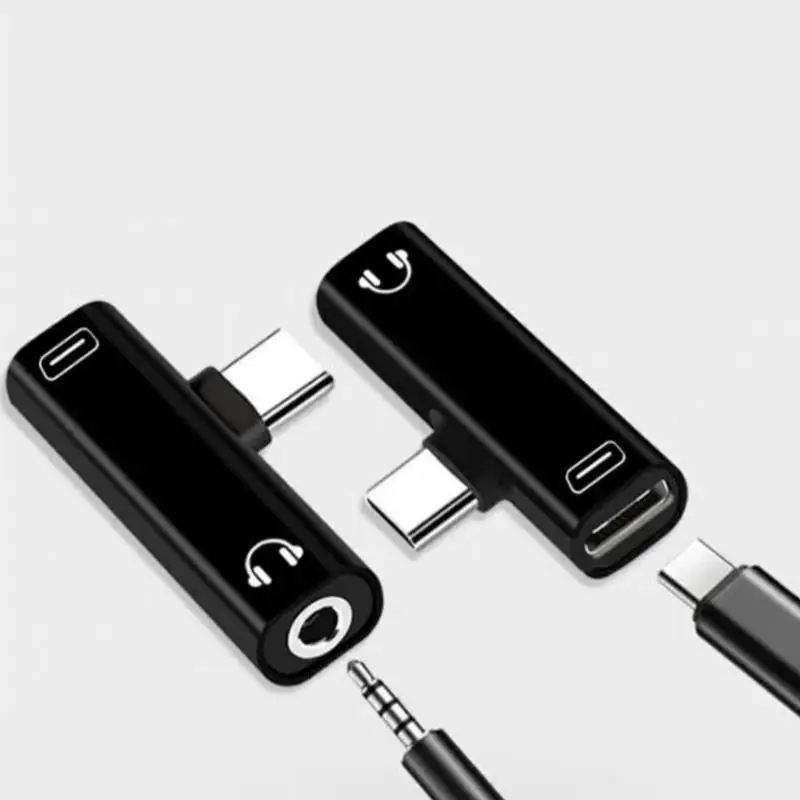 Тип usb-C аудио-адаптер для «2 в 1» C-до 3,5 мм разъем для наушников зарядки аудио конвертер для телефонов Xiaomi D2L3