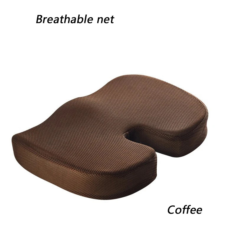 coffee mesh U-образная подушка для копчика для стула, гелевая Подушка с эффектом памяти, подушка для сидения, поддержка сиденья, радикулит, задняя кость, облегчение боли, Подушка для офиса - Цвет: coffee mesh