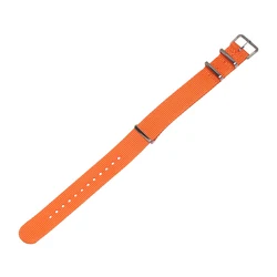 Stylish Nylon Weave Adjustable Wristband Strap - Heavy Duty Design - 20 mm (Orange)