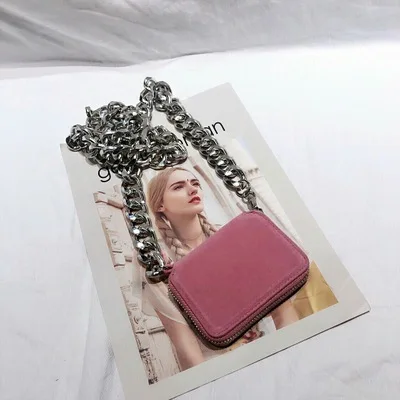 Винтажная Маленькая женская сумка новая качественная матовая кожаная женская дизайнерская сумка с замком и цепочкой через плечо - Цвет: Pink