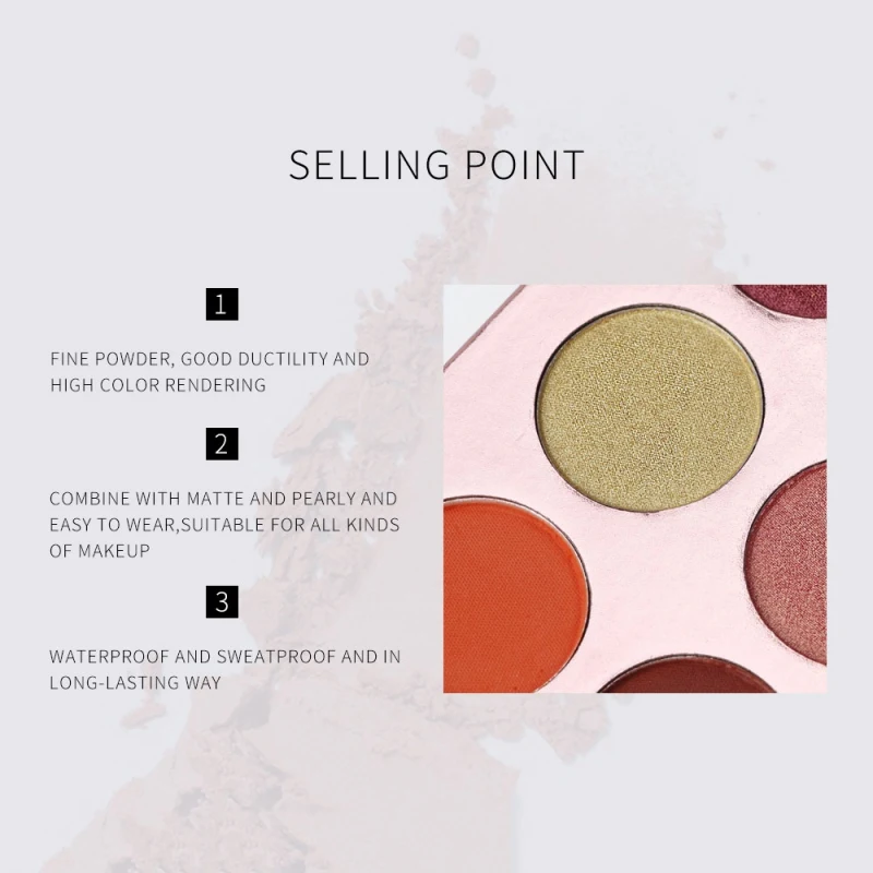9 Colors Glitter Eyeshadow Makeup Pallete Matte Eye shadow Palette Shimmer and Shine Pink Eyeshadow Powder Pigment Cosmetics