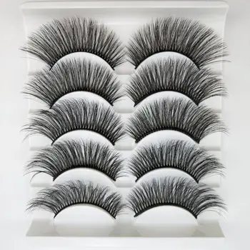 

Private Label 3d Pure Manual Five Pairs Mixed Layer Thick Three-dimensional Cross Eyelash Factory Direct Sales