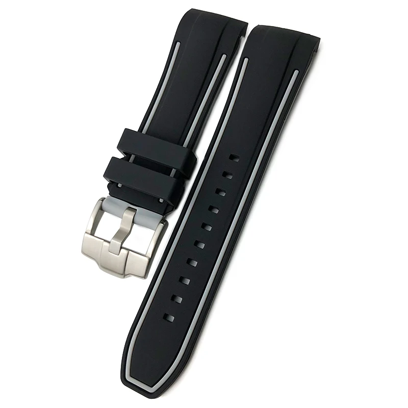 23mm 24mm Curved End Rubber Silicone Watch band Fit For Tissot