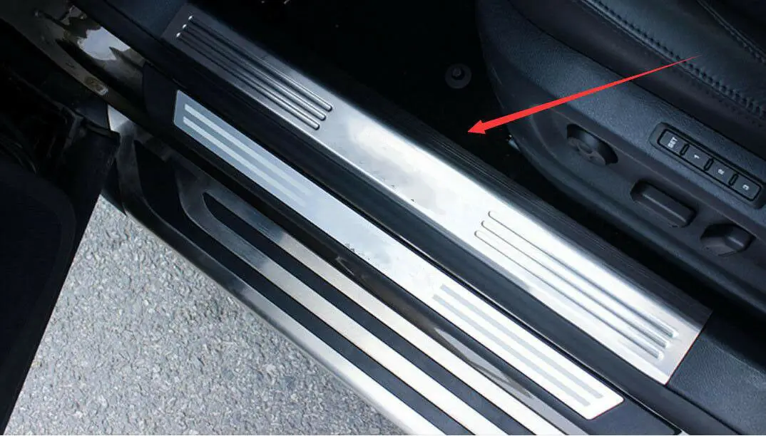 Подходит для Volkswagen Tiguan 2010 2011 2012 2013 Нержавеющая сталь порога Шаг накладки на пороги 4 предмета в комплекте