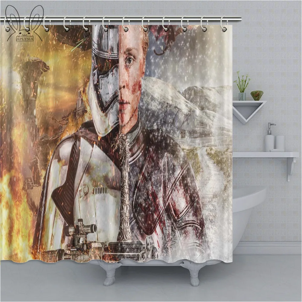 R2D2 Звездные войны Робот занавеска для душа водонепроницаемая ткань занавеска фильм плакат занавеска для ванной из полиэфира набор для домашнего декора - Цвет: 20309