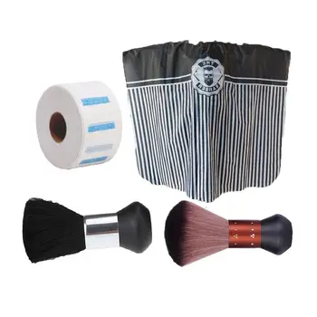 

1 Set 4Pcs Hairdressing Tool Kits Hair Coloring Wraps Barber Hair Cutting Cape Haircut Neck Duster Brush Neckband Salon Aprons