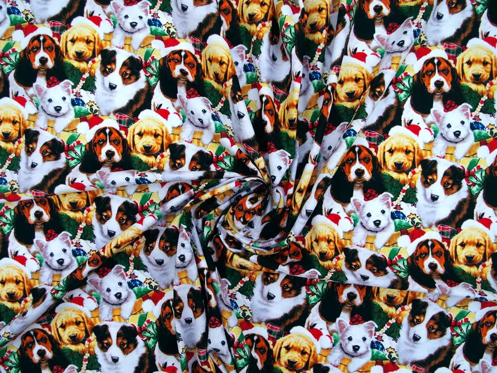 108cmx100cm Cotton Woven Fabric for textile, pathwork, cloth - Lovely dogs
