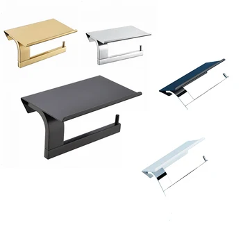 

Toilet Paper Holder Wall Mount Tissue Roll Hanger SUS 304 Stainless Steel Phone Platform Bathroom Hardware Set Black Gold silver