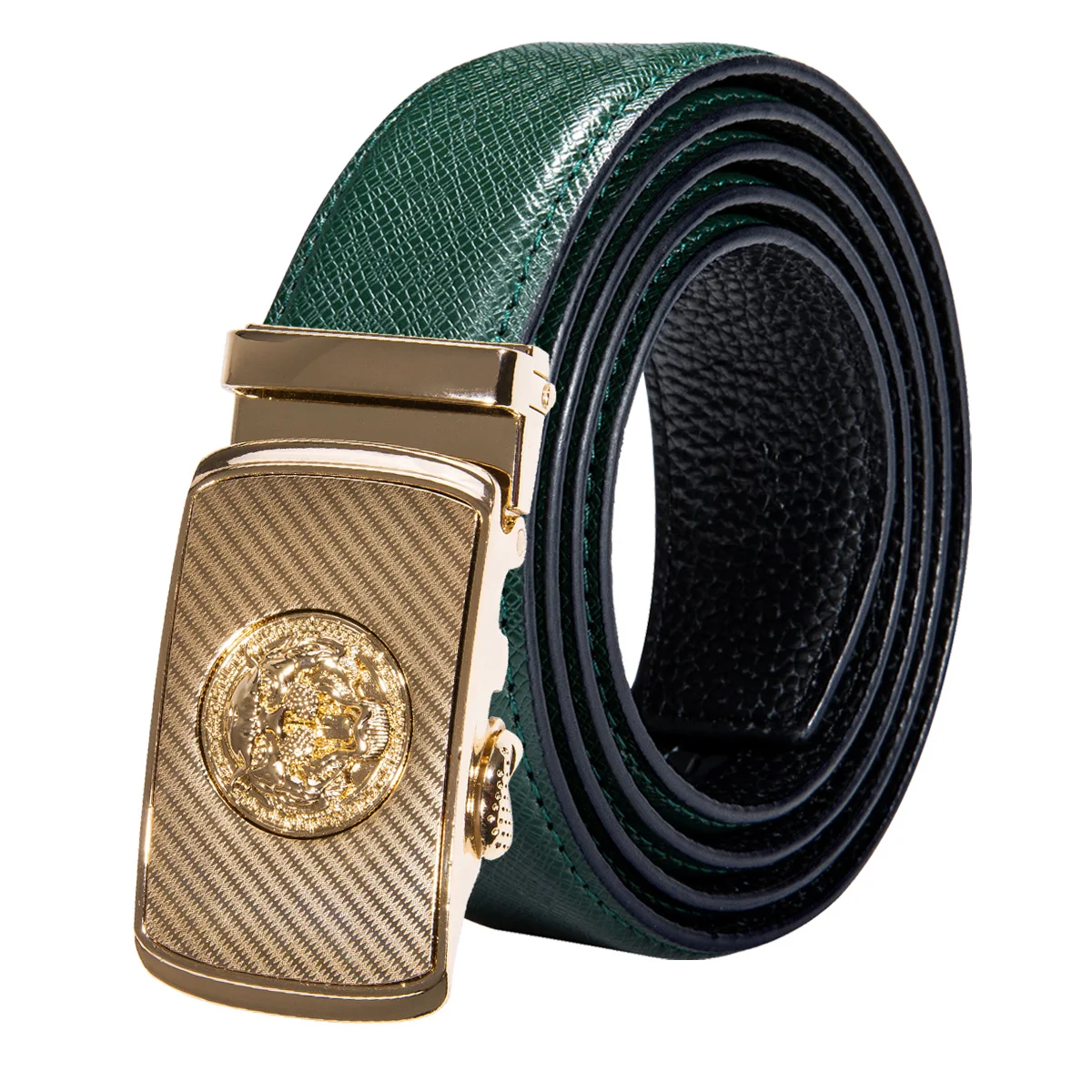 Hi-Tie, известный бренд, золотой Змеиный ремень с пряжкой для мужчин, автоматическая металлическая пряжка, зеленый Повседневный ремень для джинсов, ковбойский ремень, модный - Цвет: 2070-DM-I