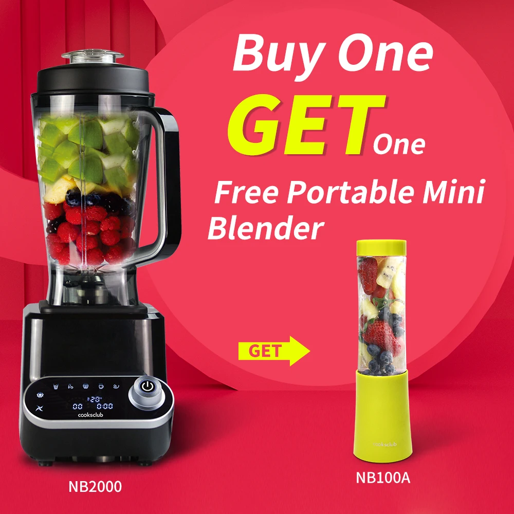 

High Power Blender COOKNSHARE Juice Mixer Batidora Liquidificador Multifunctional Juicer Heating Jam Grind Pulse Ice LCD Display