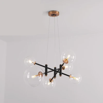 6 lights Люстра в скандинавском стиле, для гостиной, волшебная фасоль, современная, простая, светодиодная, творческая личность, пузырьковая, молекула, для спальни, столовой, люстра - Цвет абажура: 6 lights